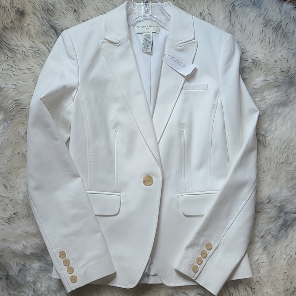 Banana Republic white Blazer